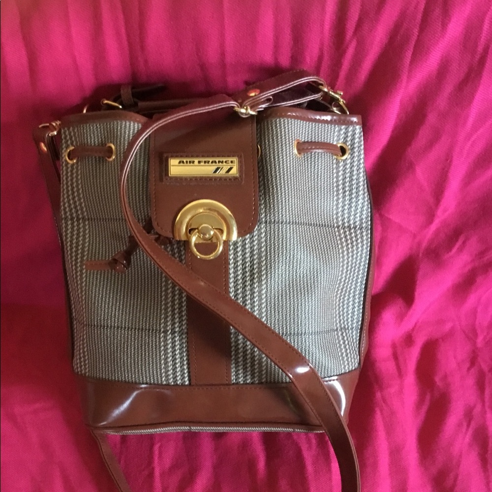 Air France Flight Attendant Purse Bucket Bag